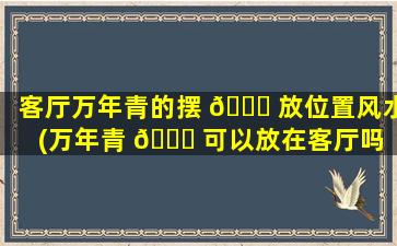 客厅万年青的摆 🐎 放位置风水(万年青 🐘 可以放在客厅吗 万年青风水摆放禁忌)